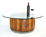 Wine Barrel Coffee Table - Zebra - with Offset Staves made from a retired Napa wine barrel 100% Recycled!