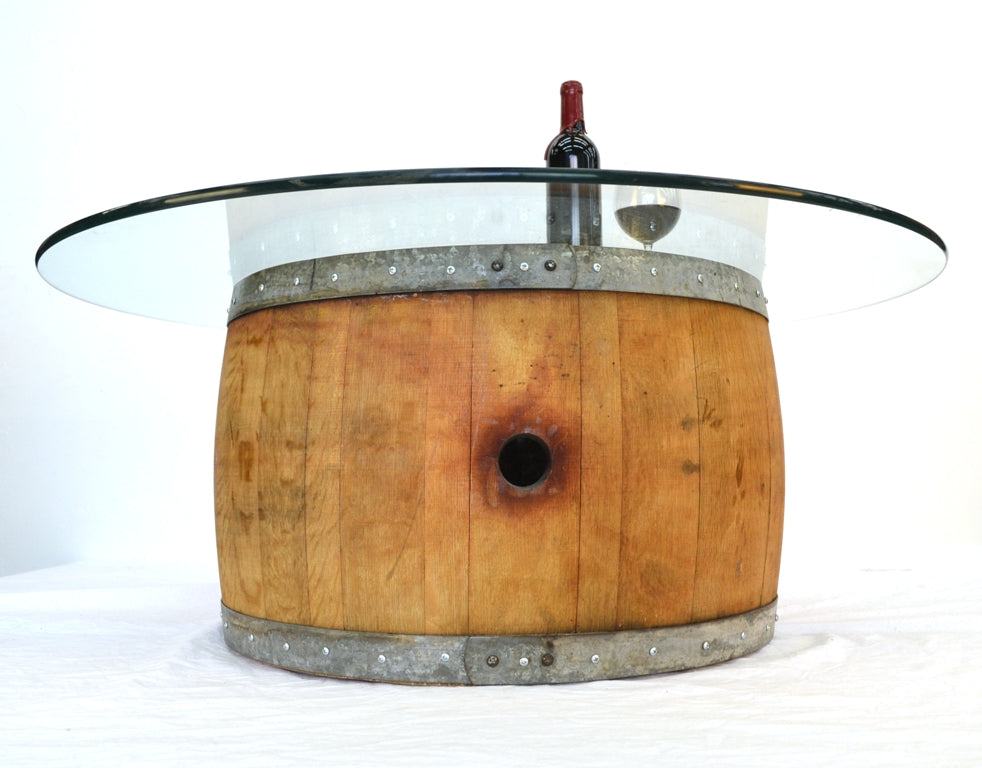 Wine Barrel Coffee Table - Riviere - made from Retired Napa wine barrels 100% Recycled!