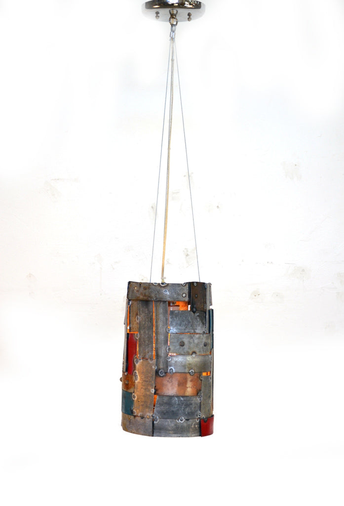 Wine Barrel Ring Pendant Light - Mini Mad Max - Made from salvaged California wine barrel rings. 100% Recycled!