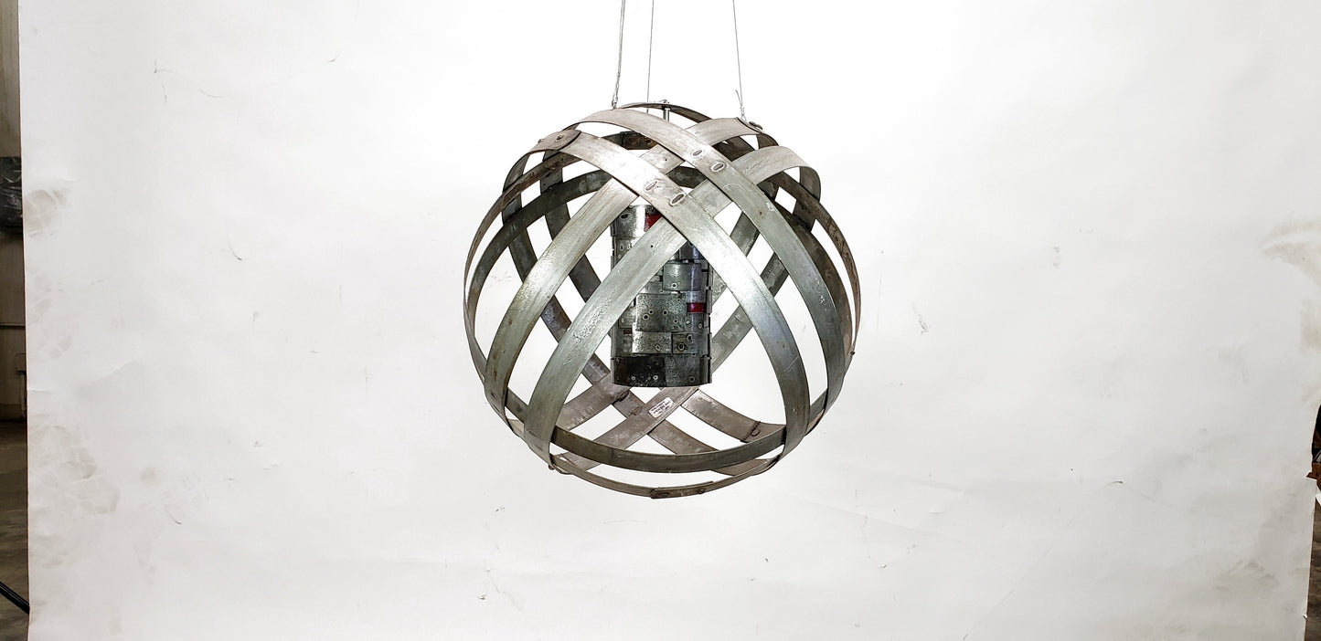 Wine Barrel Double Ring Chandelier - Gravidam - Made from retired California wine barrel rings. 100% Recycled!
