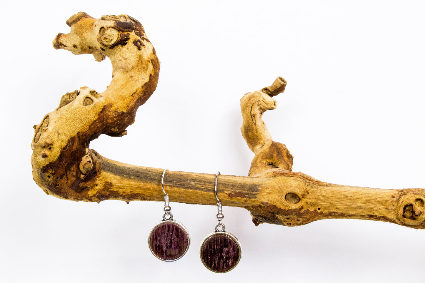 Wine Barrel Stave French Hook Earrings - First Edition - Made from Retired California Barrels