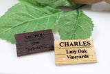 Alias - Engraved Name Tags Made of Retired California Wine Barrels. 100% Recycled!