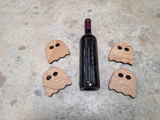 Halloween Ghost Wine Barrel Coasters - Ranka - Made from retired wine barrels - 100% Recycled!