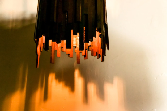 Wine Barrel Cityscape Chandelier - Lux Civitatem - made from retired CA wine barrels 100% Recycled!
