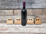 Halloween Ghost Wine Barrel Coasters - Ranka - Made from retired wine barrels - 100% Recycled!