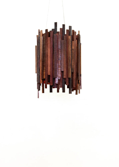 Wine Barrel Cityscape Chandelier - Lux Civitatem - made from retired CA wine barrels 100% Recycled!