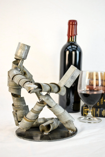Wine Barrel Ring Sculpture - A Good Read - made from retired Napa wine barrel rings 100% Recycled!