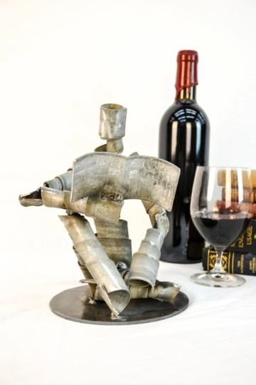 Wine Barrel Ring Sculpture - A Good Read - made from retired Napa wine barrel rings 100% Recycled!
