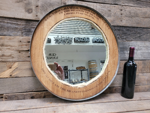 Wine Barrel Mirror - Tare - made from retired California wine barrels - 100% Recycled!