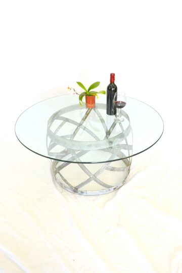 Wine Barrel Ring Coffee Table - Kela 2 - made from retired California wine barrel rings. 100% Recycled!