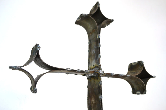 Halloween Cemetery Cross - Kryz - Made From Retired Napa Wine Barrel Rings - 100% Recycled!