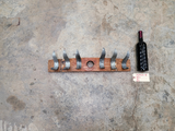 Wine Barrel Coat Rack w/ Leaf hooks - Made from retired California wine barrels. 100% Recycled + Ready to Ship! 110422-6