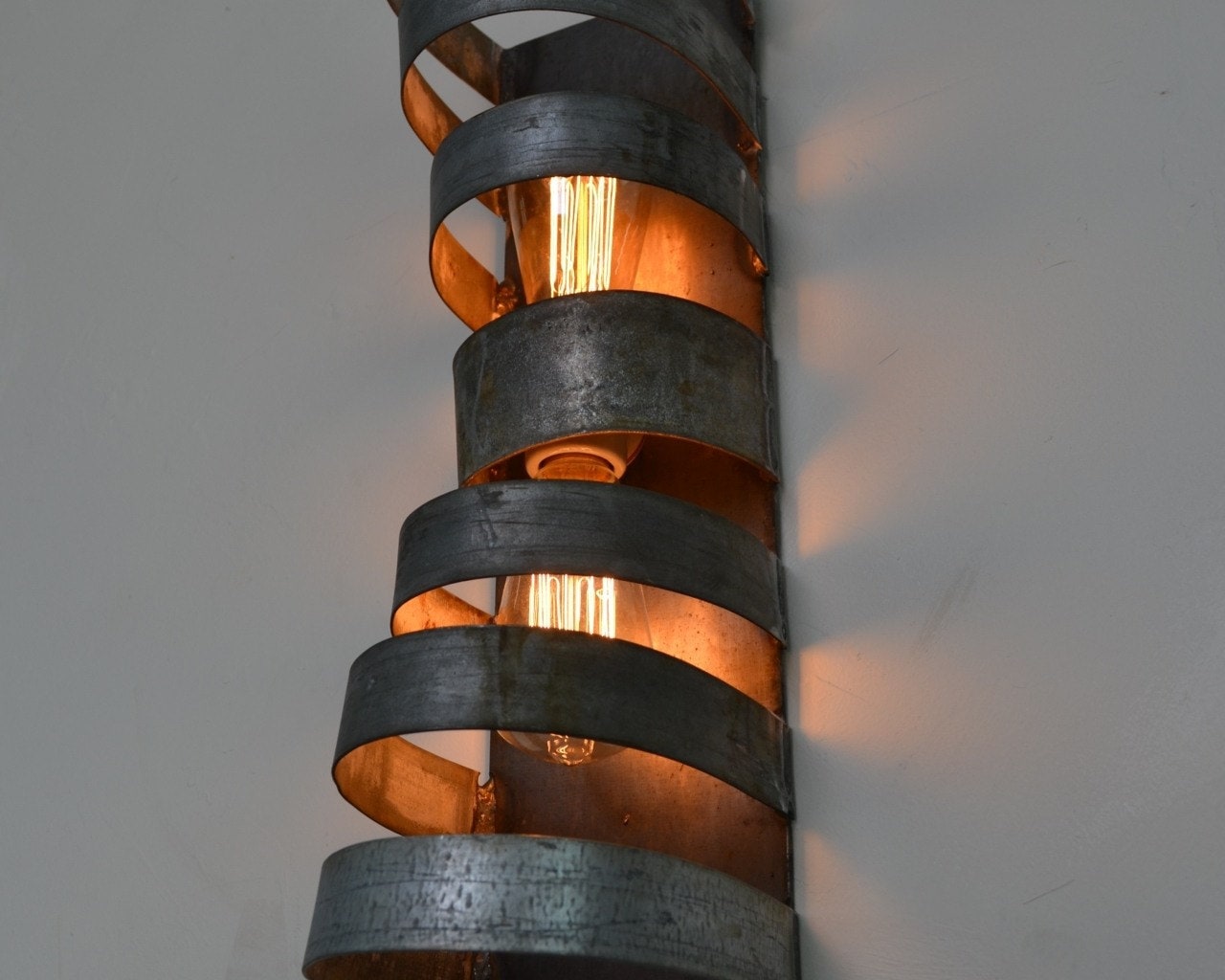 Wine Barrel Wall Sconce - Minaret - Made from salvaged California wine barrel rings - 100% Recycled!