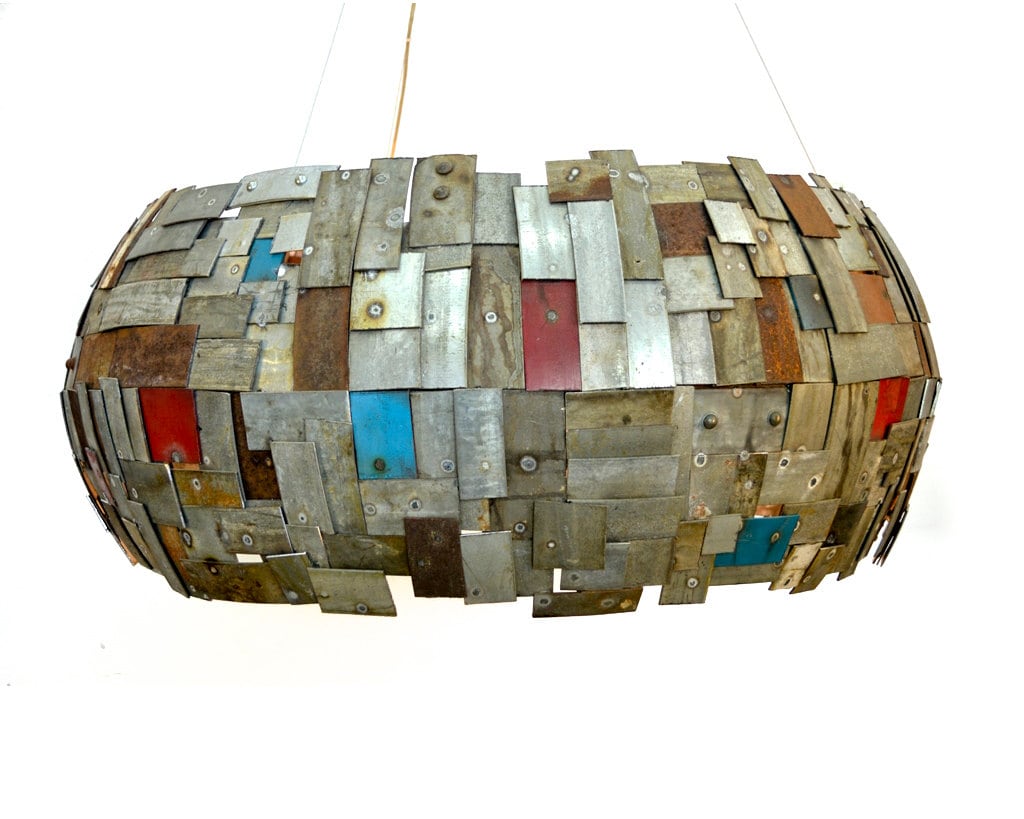 Wine Barrel Ring Light - Satellite XL - Made from retired California wine barrel rings. 100% Recycled!