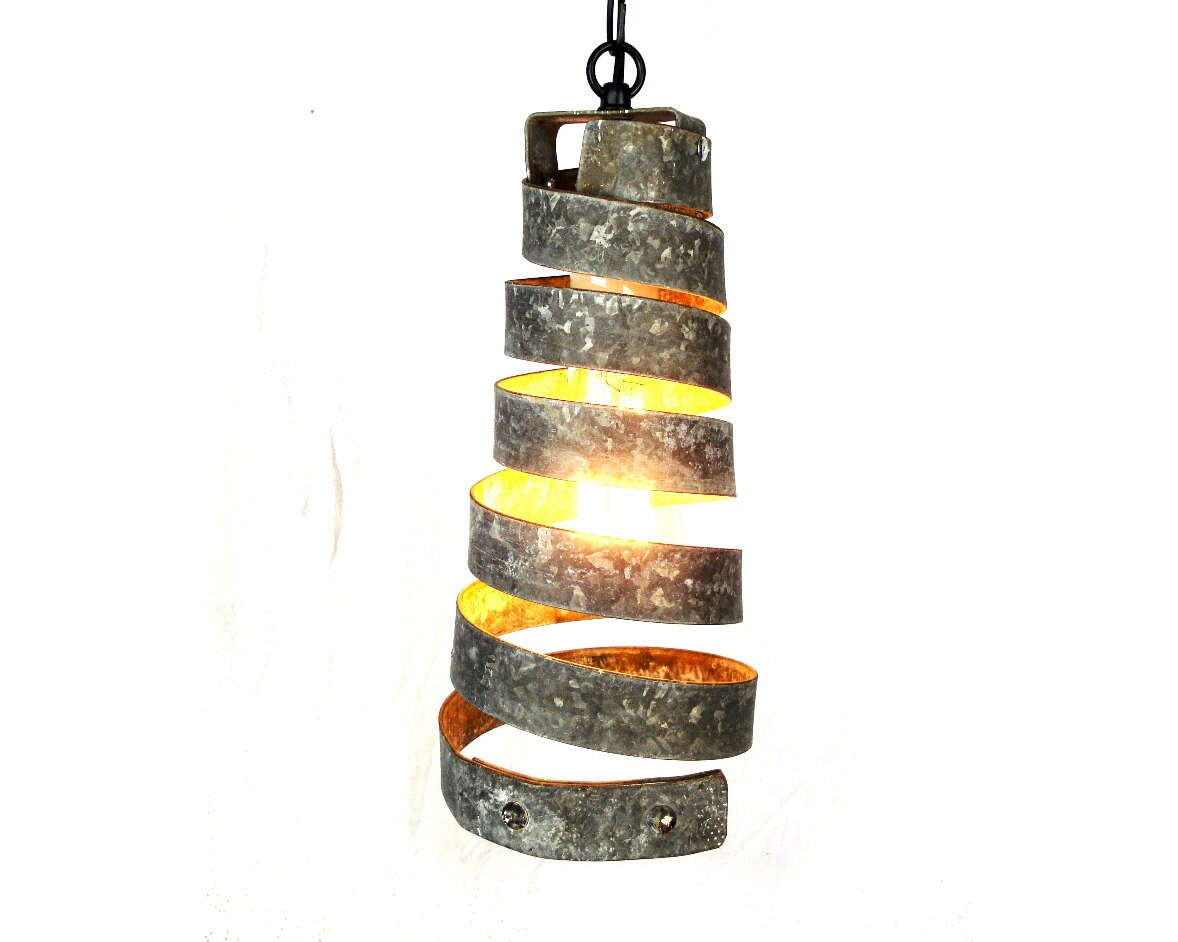 Wine Barrel Ring Pendant Light - Copula - Made from retired California wine barrel rings. 100% Recycled!