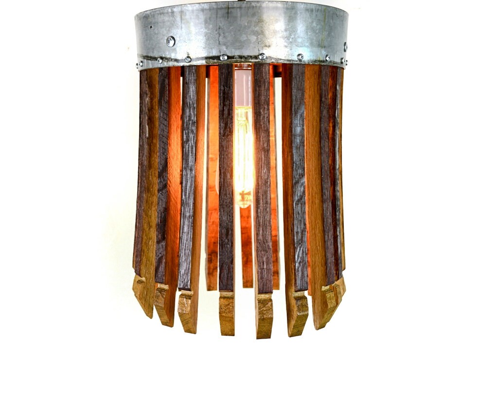 Wine Barrel Flush Mount Ceiling Light - Kinoe - Made from retired California wine barrels. 100% Recycled!