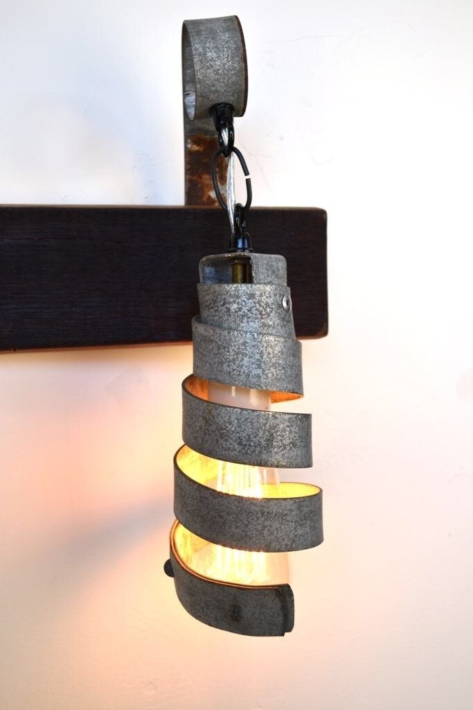 Barrel Ring Vanity Light - Elan - Made from retired California wine barrel rings. 100% Recycled!