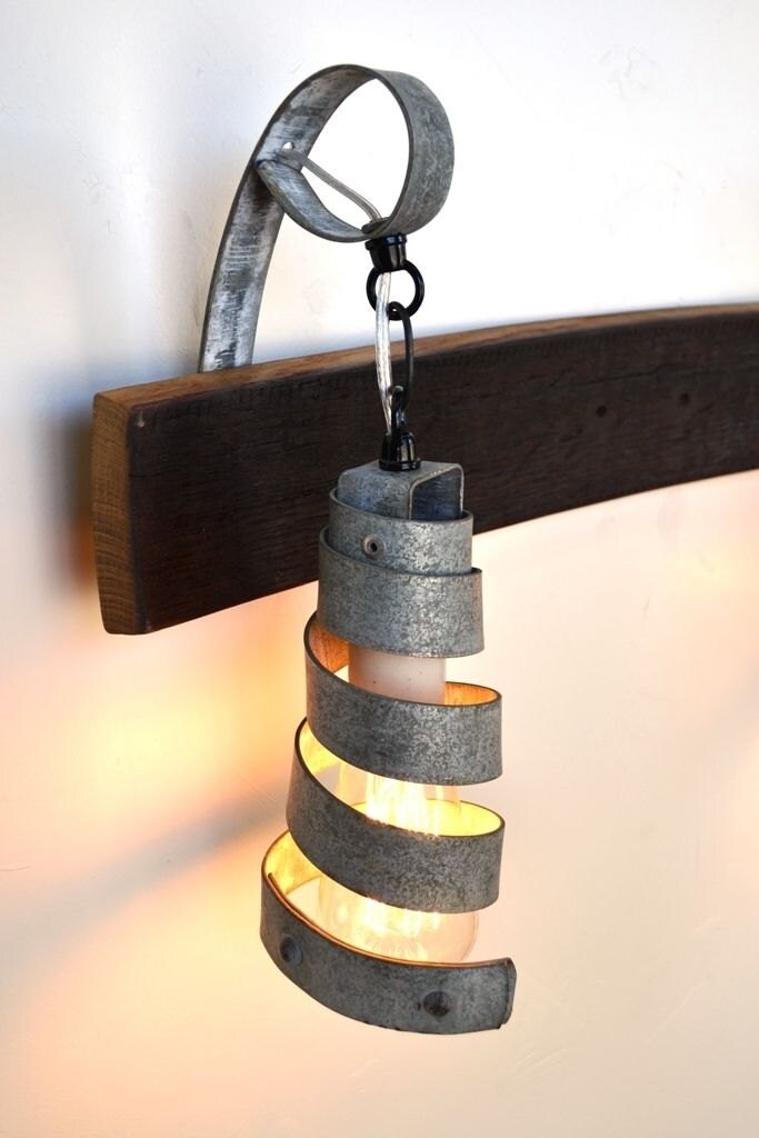 Barrel Ring Vanity Light - Elan - Made from retired California wine barrel rings. 100% Recycled!