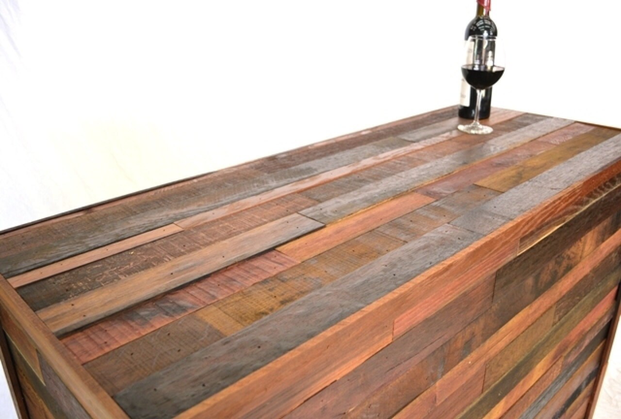 Wine Barrel Stave Bar or Hostess Stand - Arnold Extended - made from retired CA wine barrels. 100% Reclaimed!