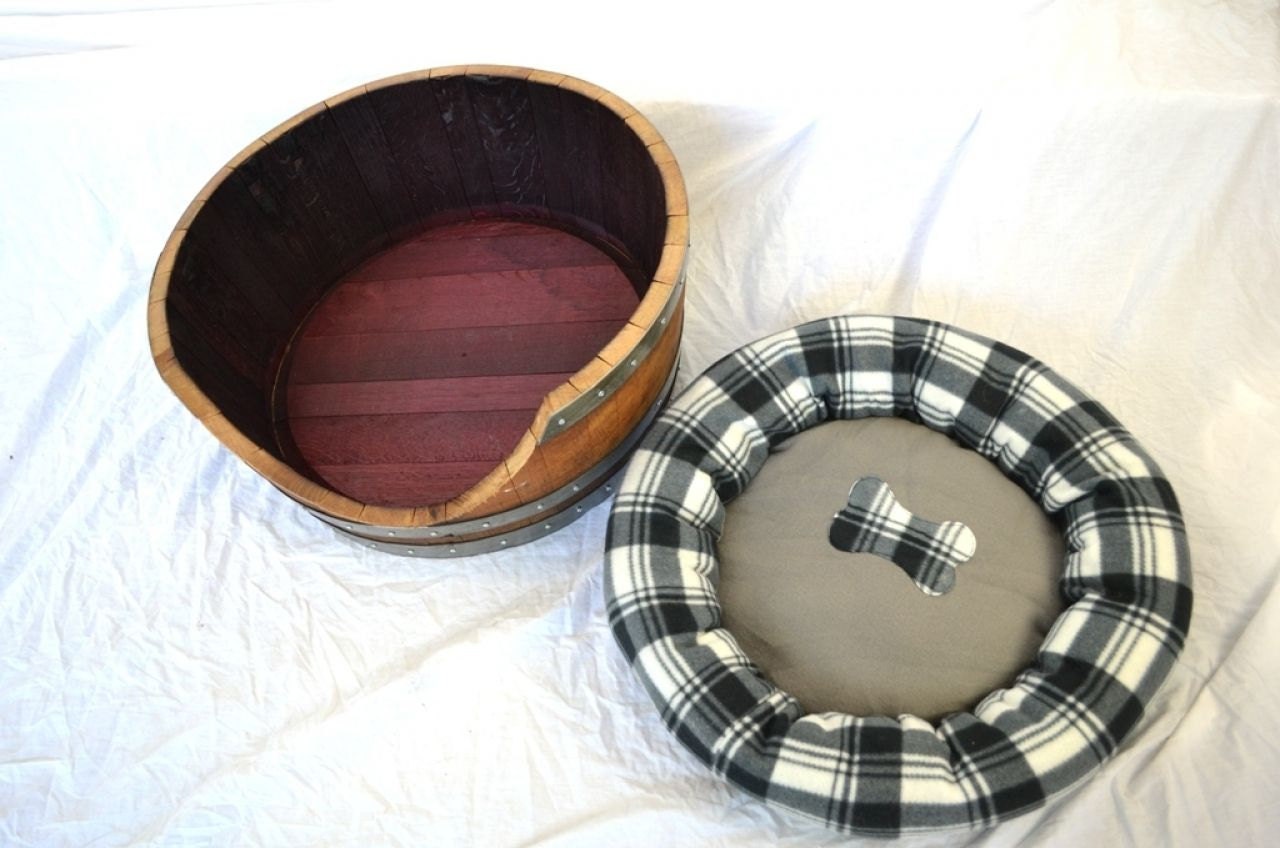 Wine Barrel Pet Bed - Torpor - Made from reclaimed California wine barrels. 100% Recycled!