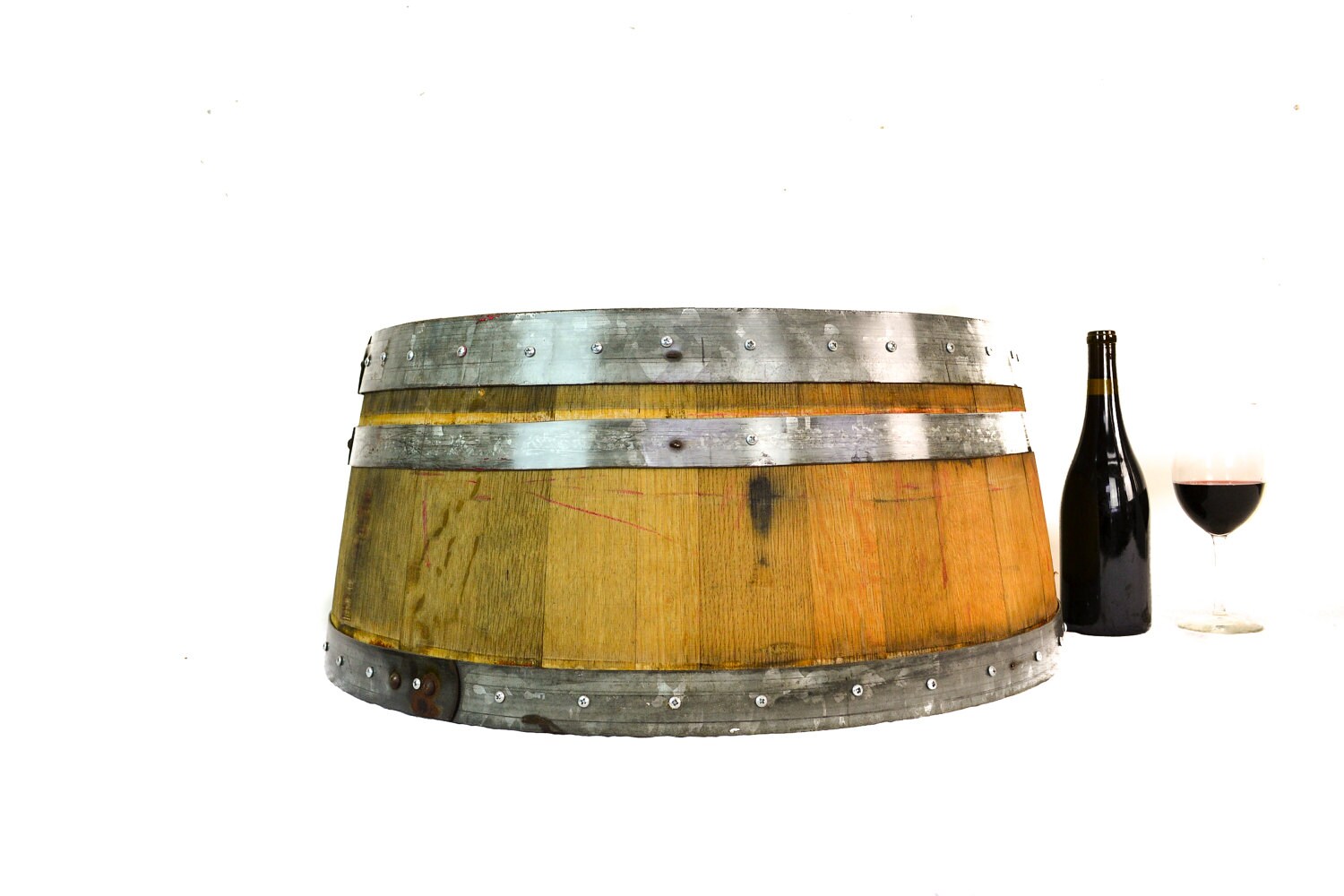 Wine Barrel Pet Feeder - Marmorata - Elevated food and water station made from CA wine barrels. 100% Recycled!