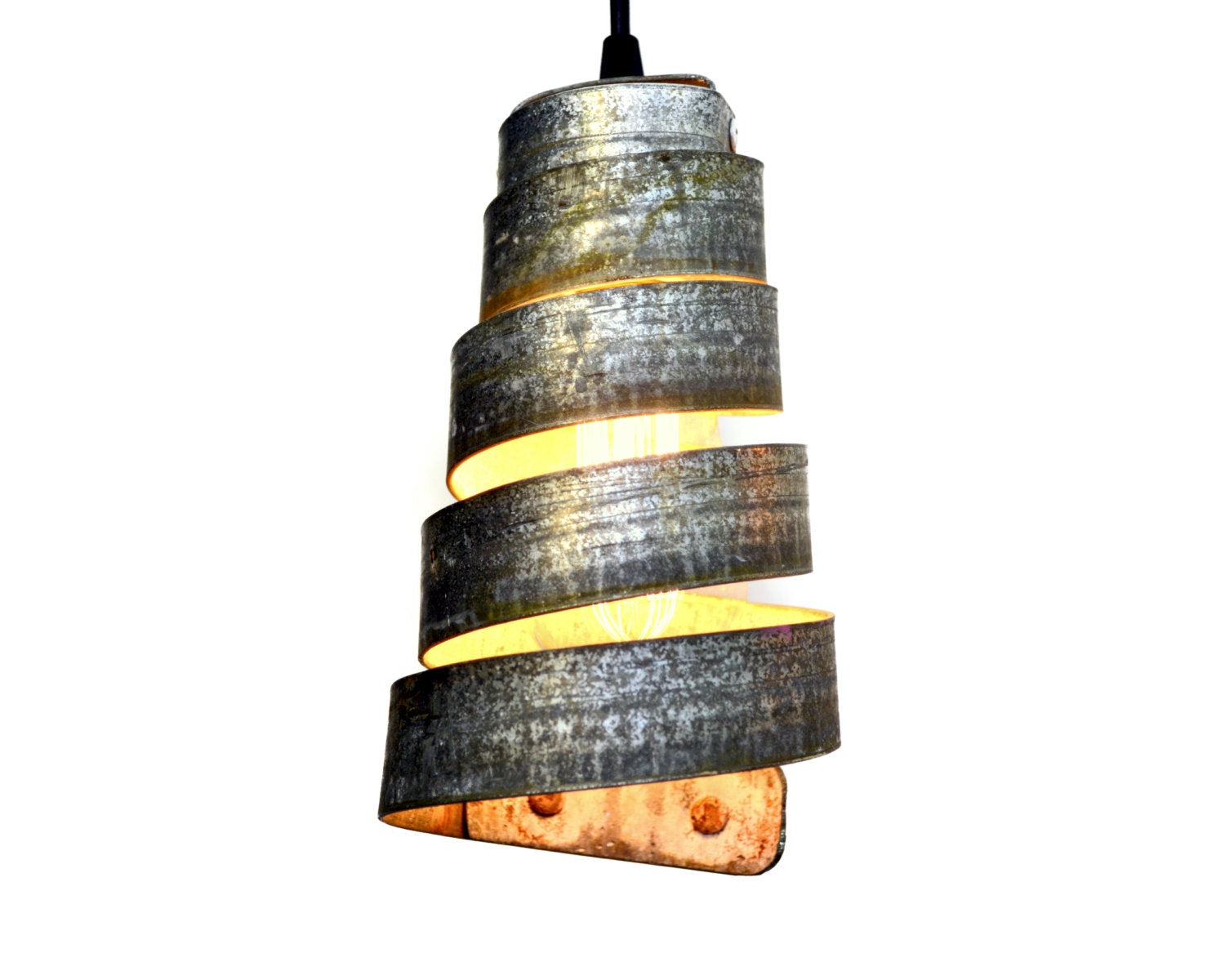 Wine Barrel Ring Pendant Light - Sanna - Made from retired California wine barrel rings. 100% Recycled!