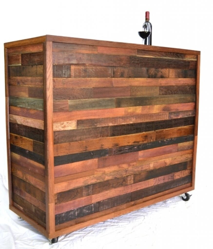 Wine Barrel Stave Bar or Hostess Stand - Arnold Extended - made from retired CA wine barrels. 100% Reclaimed!