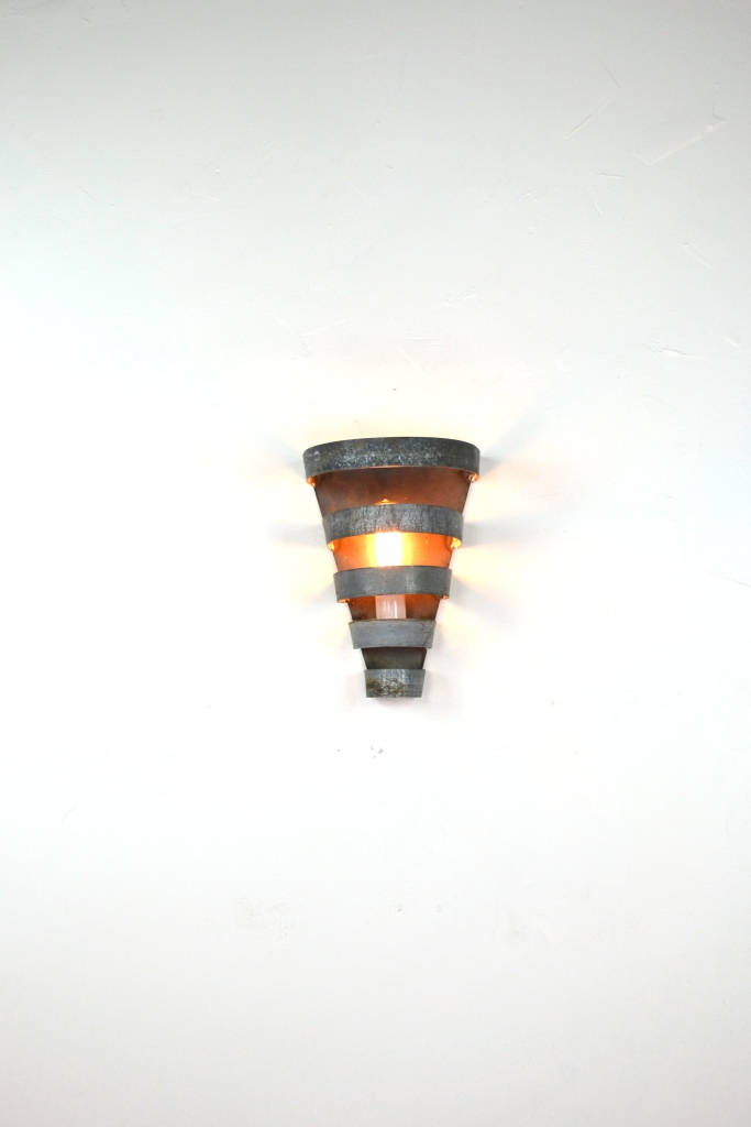Wine Barrel Ring Wall Sconce - Salita - Made from retired California wine barrel rings - 100% Recycled!