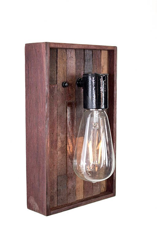 Wine Tank Wood Sconce - Unum - made from retired Napa wine barrels. 100% Recycled!