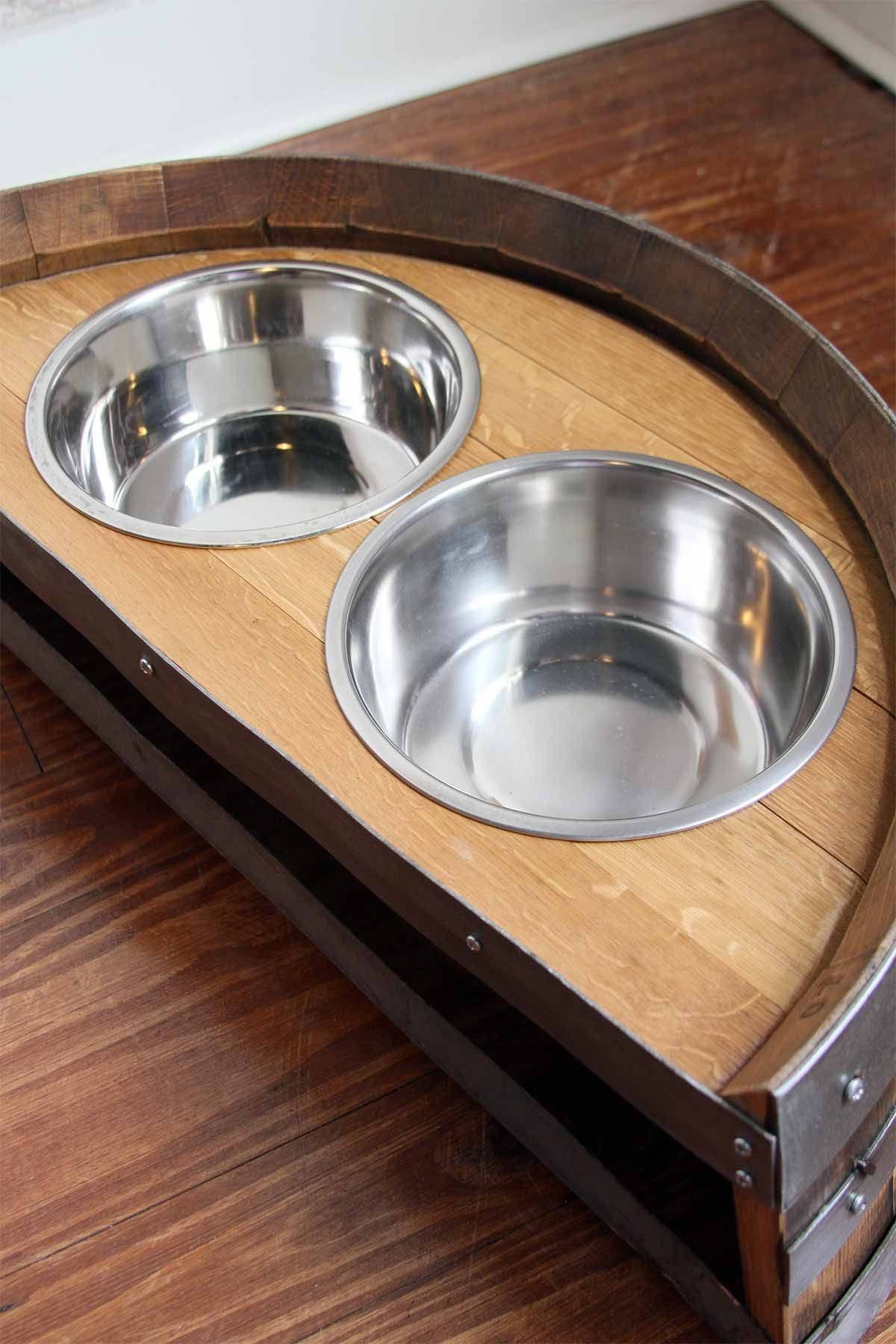 PET Collection - Demitasse - Wine Barrel Pet Feeder - elevated food and water dish 