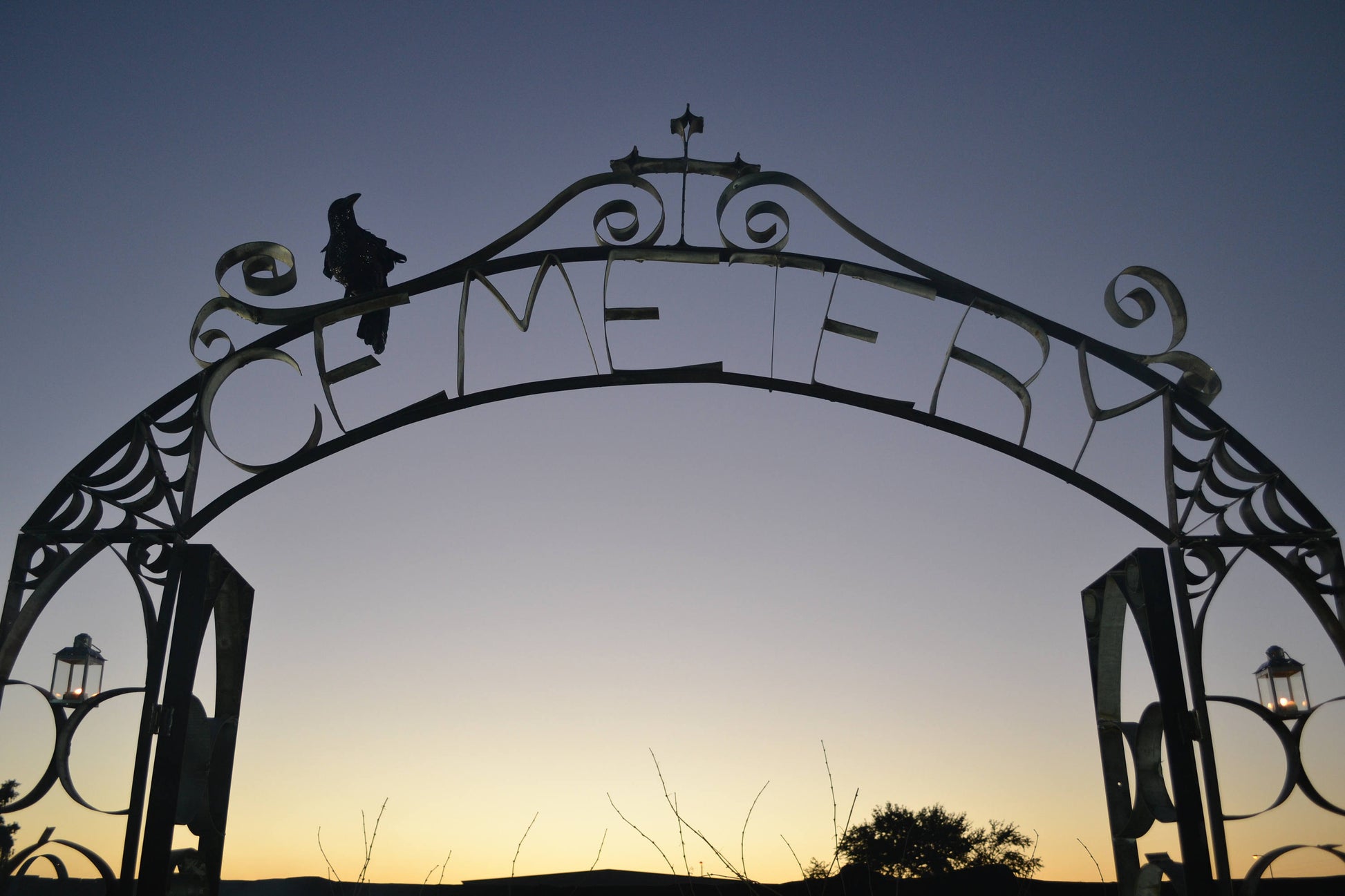 Halloween Decor - Cemetery Arch - made from Retired CA wine barrel rings steel