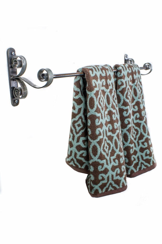 Wine Barrel Ring Towel Bar - Curls - Made from retired California wine barrel rings 100% Recycled!