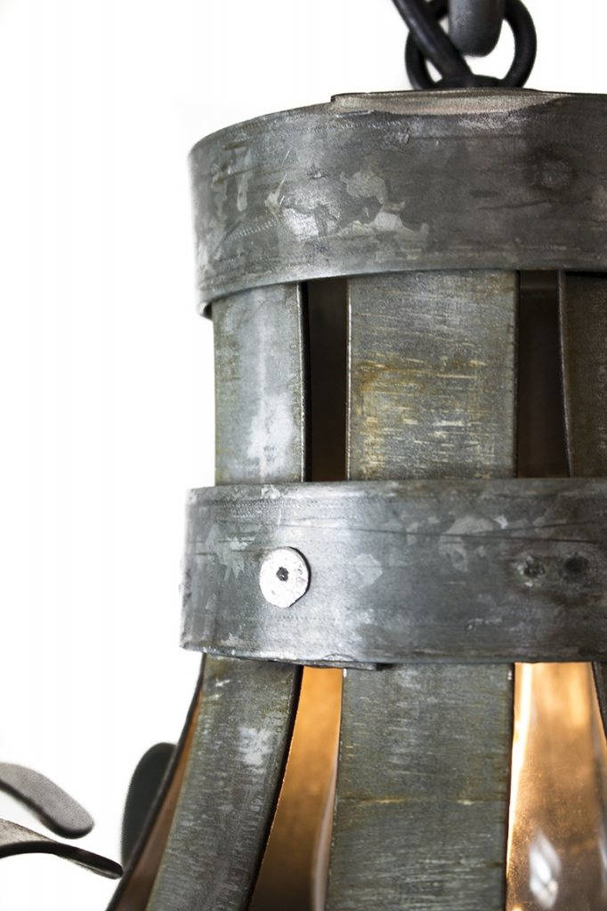 Wine Barrel Ring Pendant Light - Blossom - Made from retired California wine barrel rings - 100% Recycled!