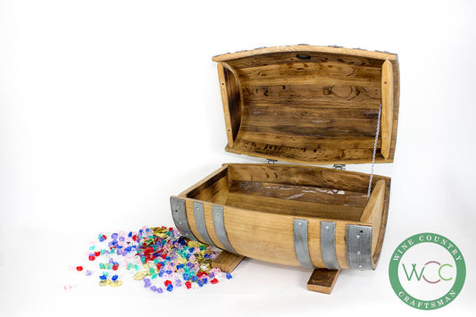 Whiskey Barrel Treasure Chest Made from retired Whisky / Bourbon Barrels - 100% Recycled + Awesome!