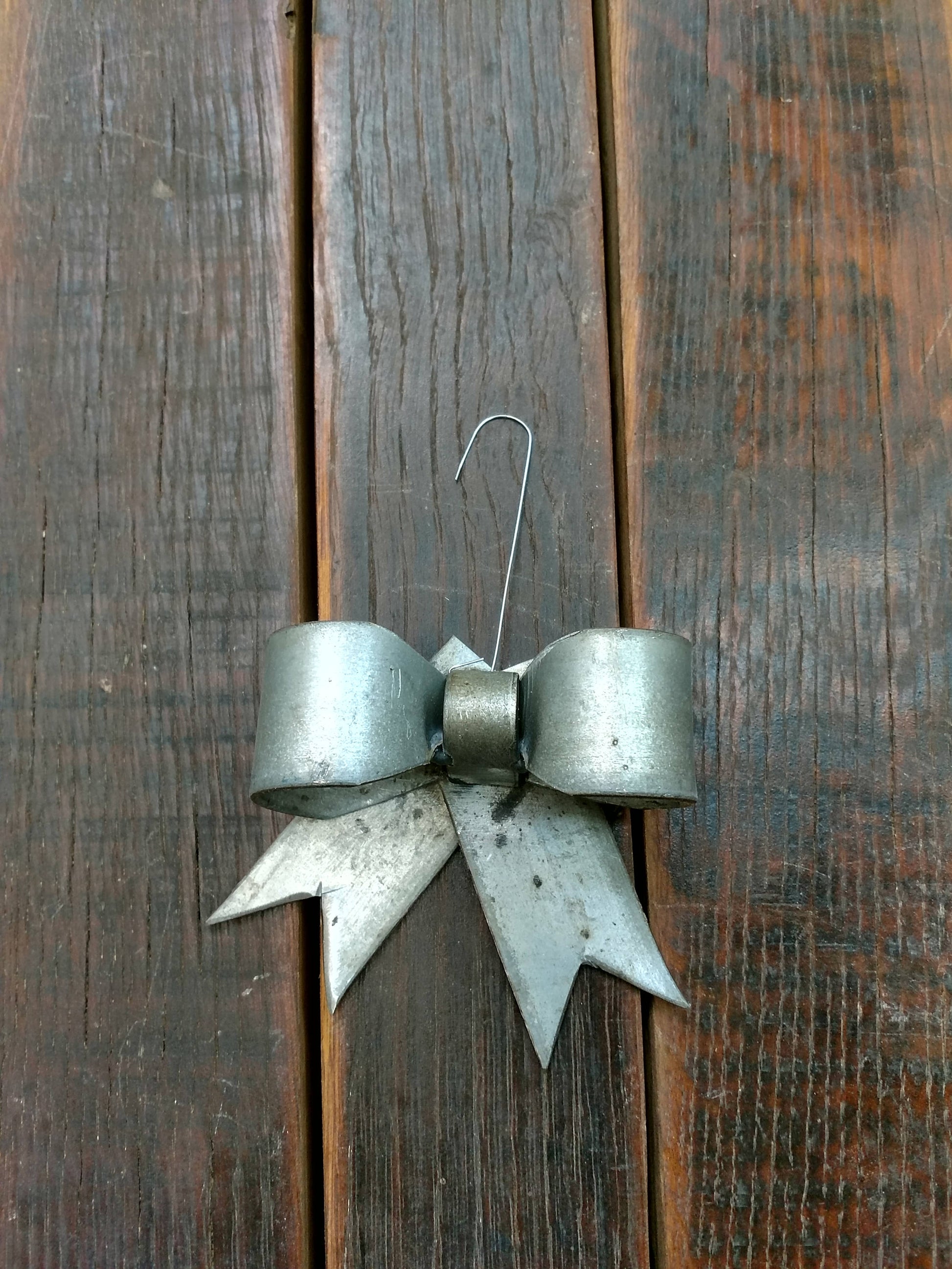Wine Barrel Ring Bow Ornament - Jousi - Made from retired California wine barrel rings. 100% Recycled!