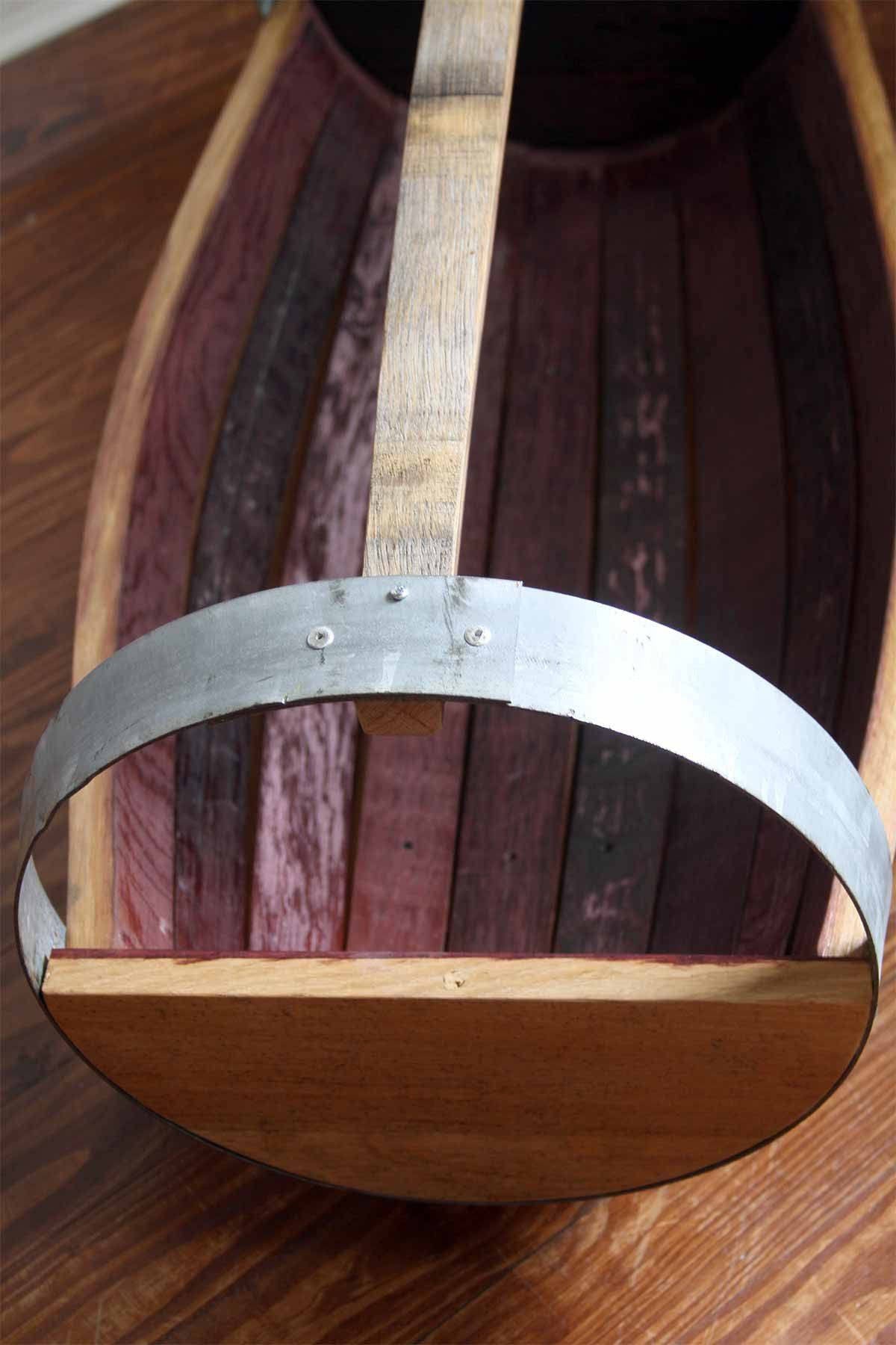 Wine Barrel Magazine or Harvest Basket - Hickory - Made from retired California wine barrels. 100% Recycled!