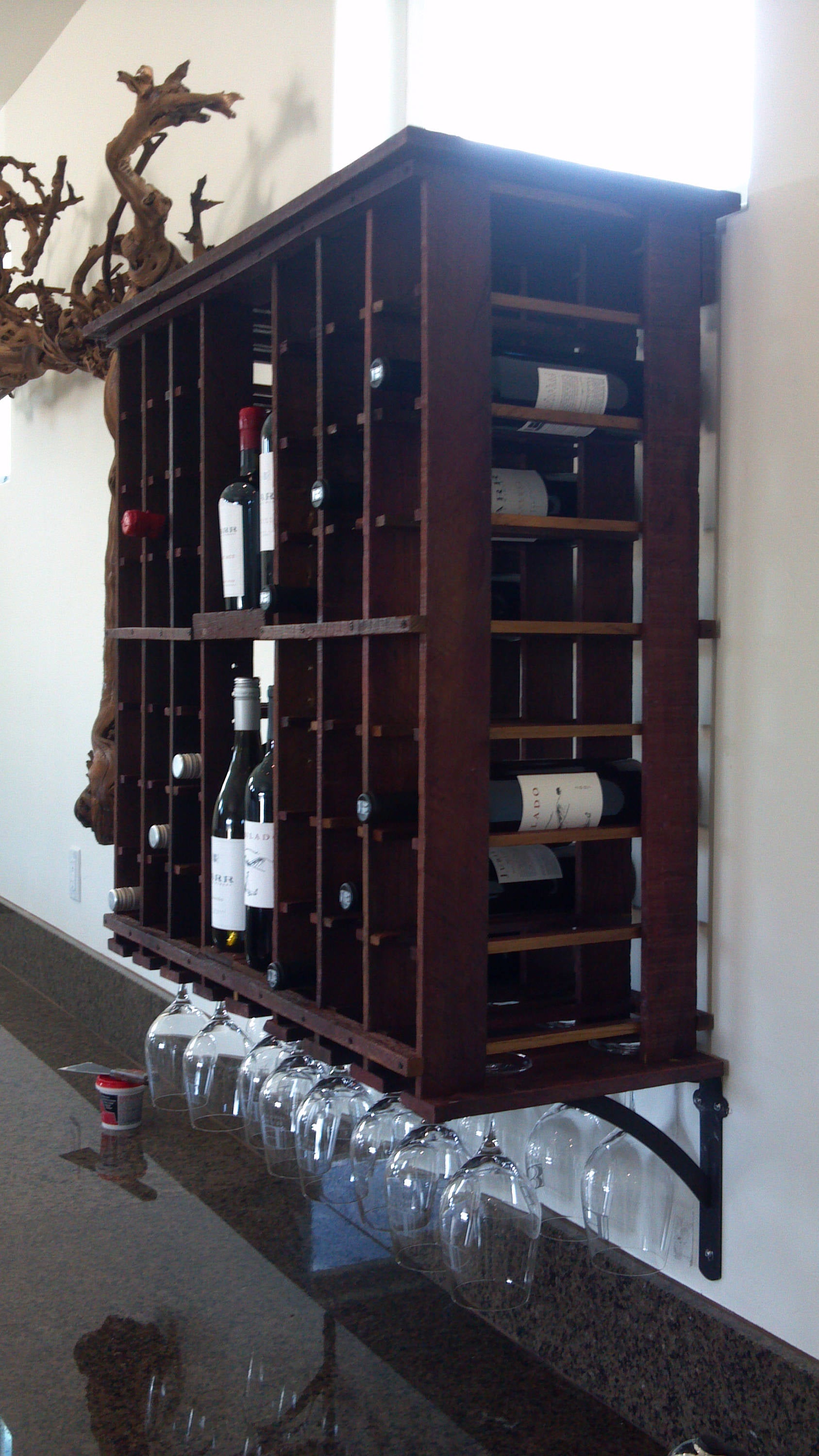 WINE RACK Collection - Touraine - Hanging Wine Rack made from reclaimed Wine Tank staves - 100% Recycled! 