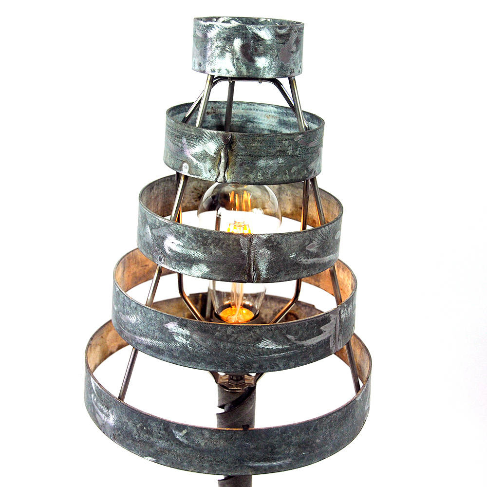 Wine Barrel Ring Table or Desk Lamp - Dariana - Made from retired California wine barrel rings. 100% Recycled!