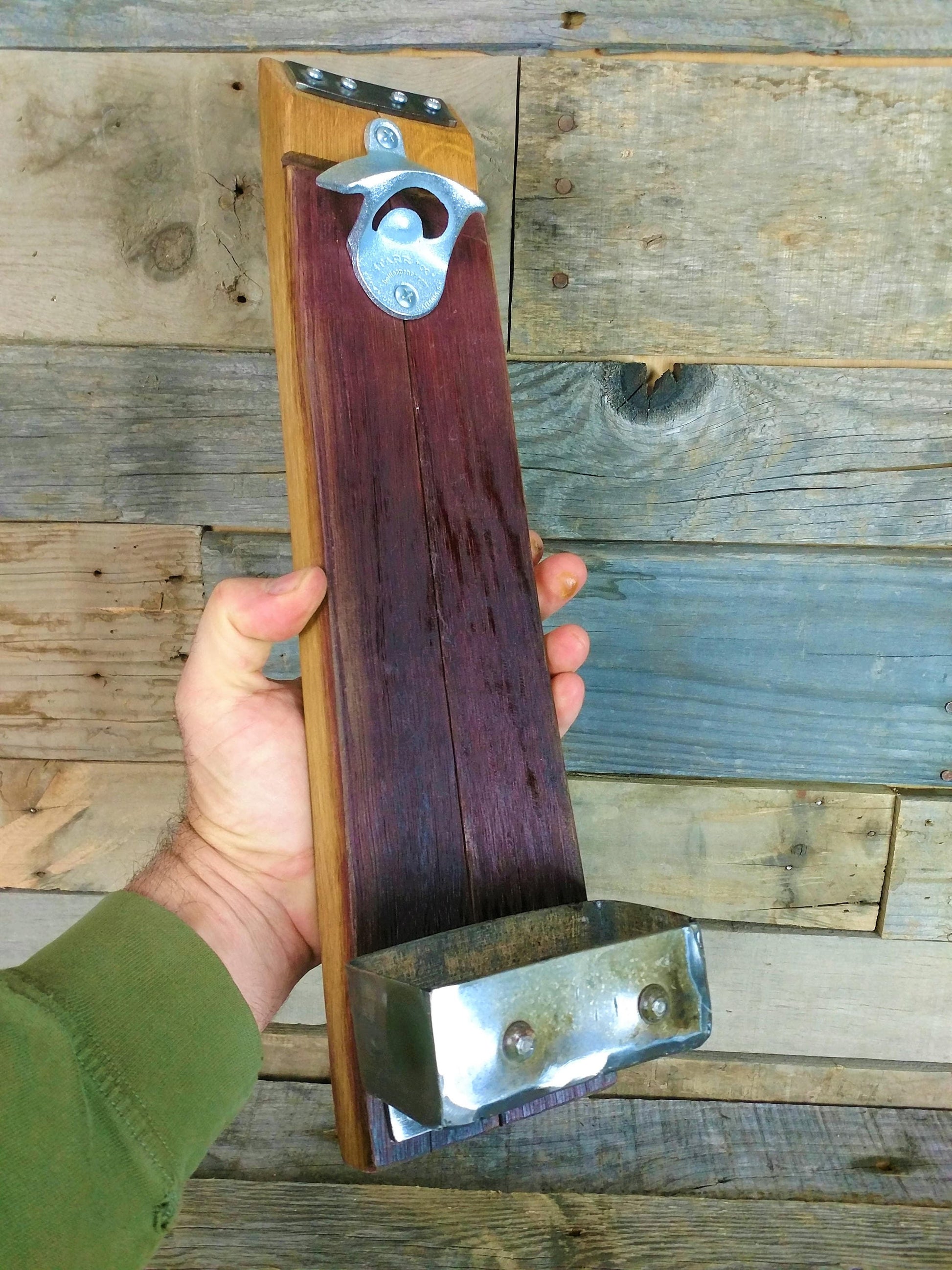Wine Barrel Stave Bottle Opener - Crack Open a Cold One - Made from retired CA wine barrels. 100% Recycled!