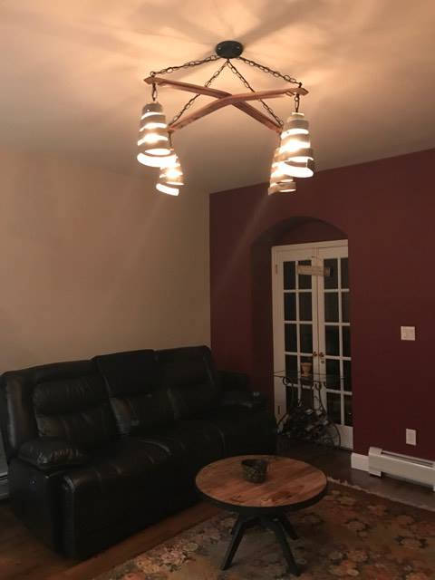 Wine Barrel Ring Chandelier - Intersect - Made from retired California wine barrels. 100% Recycled!
