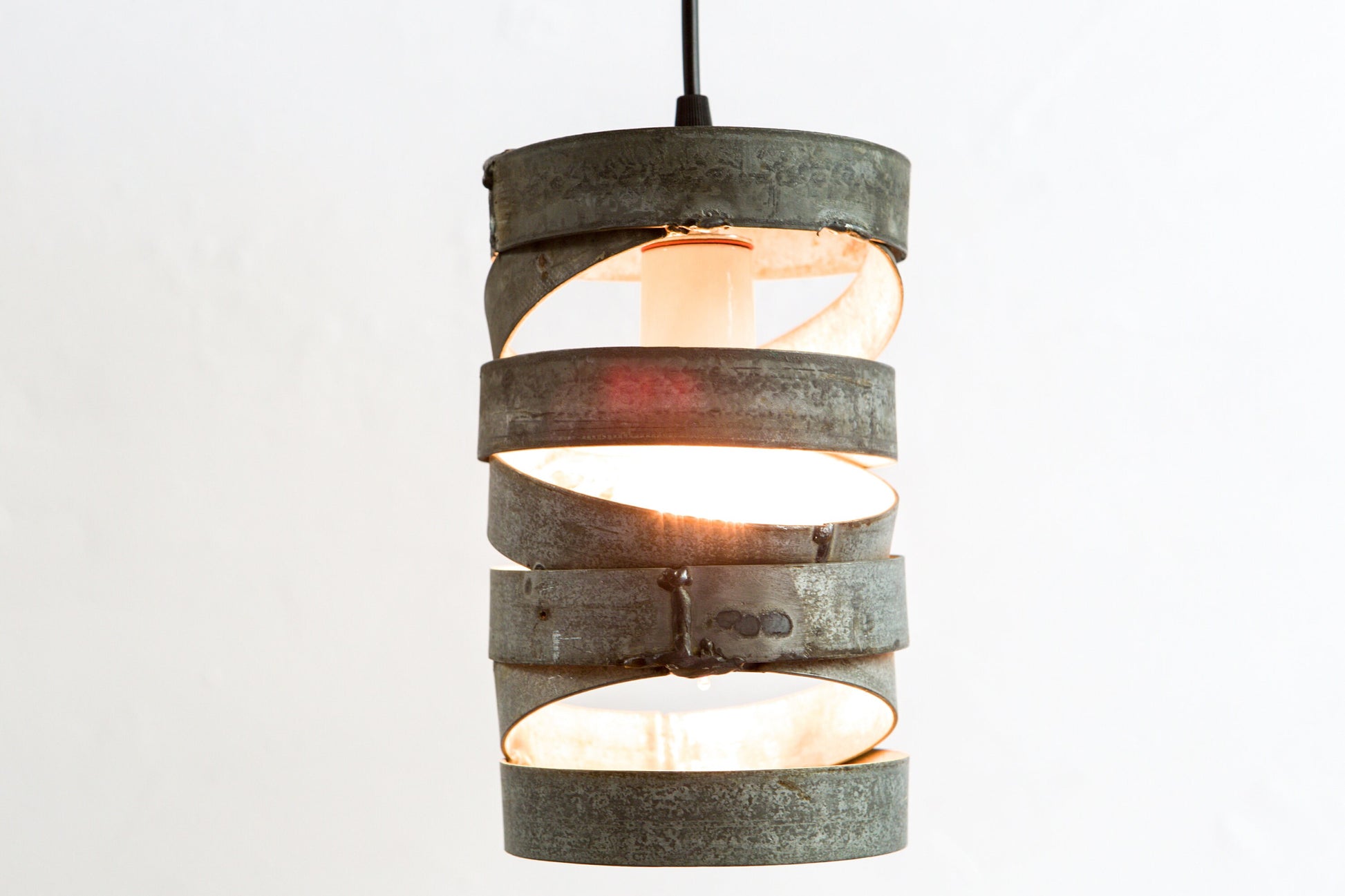 Wine Barrel Ring Staggered Pendant Light - Tala - Made from retired CA wine barrel rings. 100% Recycled!