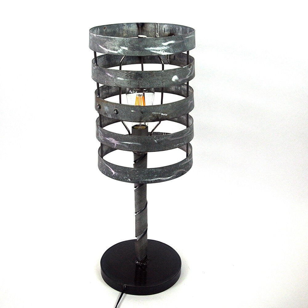 Wine Barrel Ring Table / Desk Lamp - Tanti - Made from retired California wine barrel rings. 100% Recycled!
