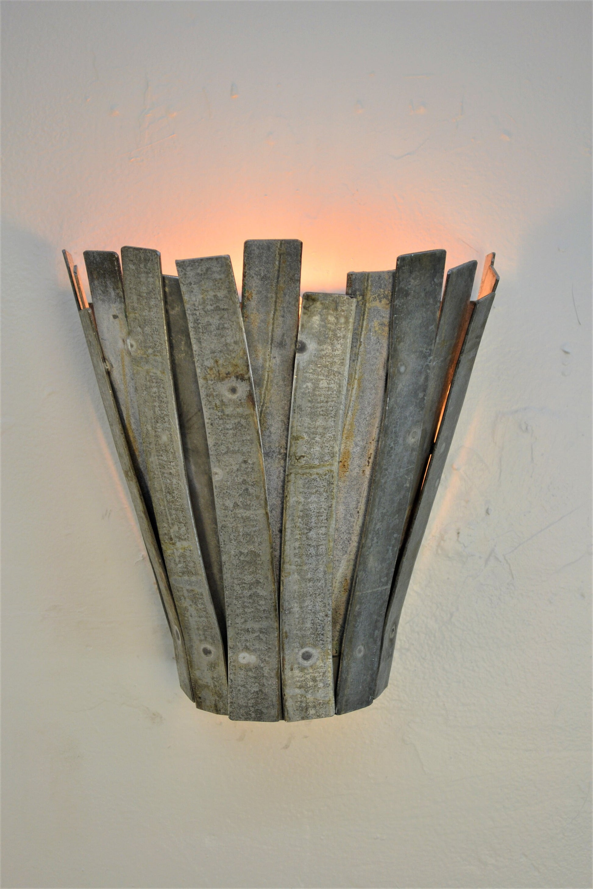 Wine Barrel Wall Sconce Light - Ifuru - Made from retired Napa wine barrel rings. 100% Recycled!