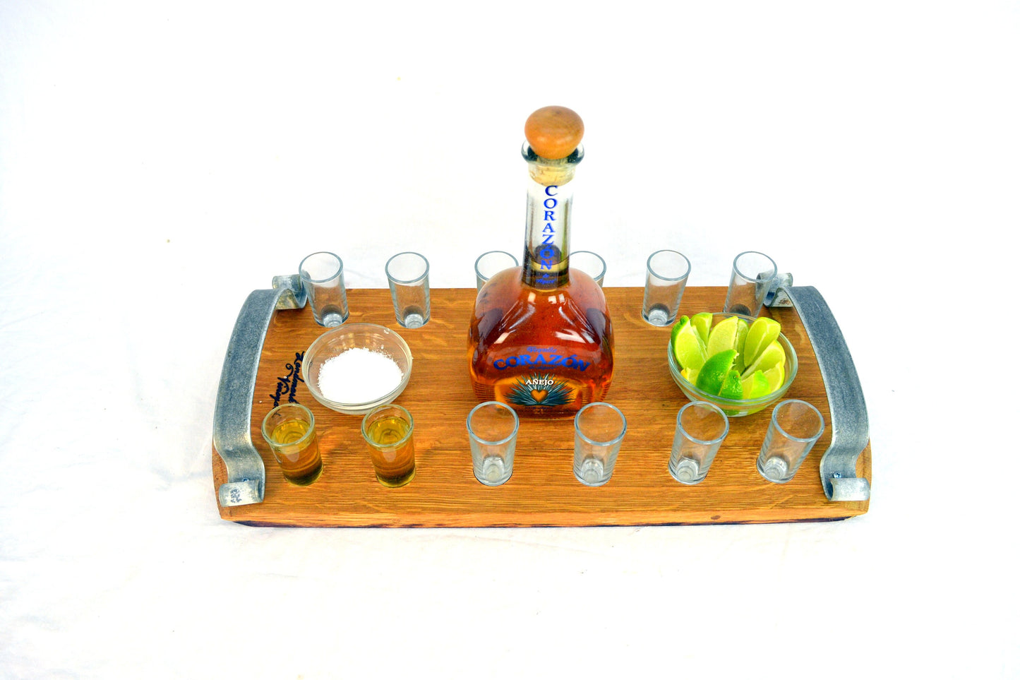 Tequila Sampler Tray - Zabava - Made from retired California wine barrels. 100% Recycled!