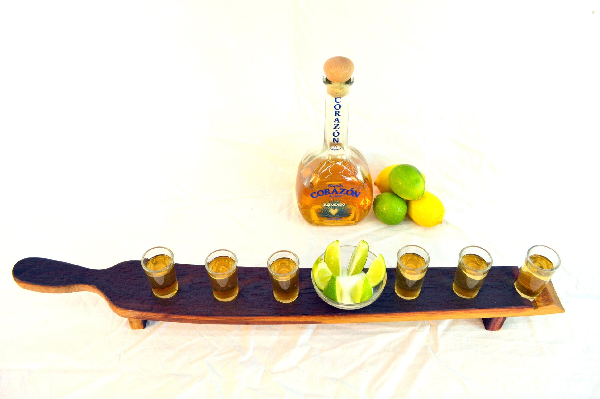 Barrel Stave Tequila Flight - Tabanca - made from retired California wine barrels. 100% Recycled!