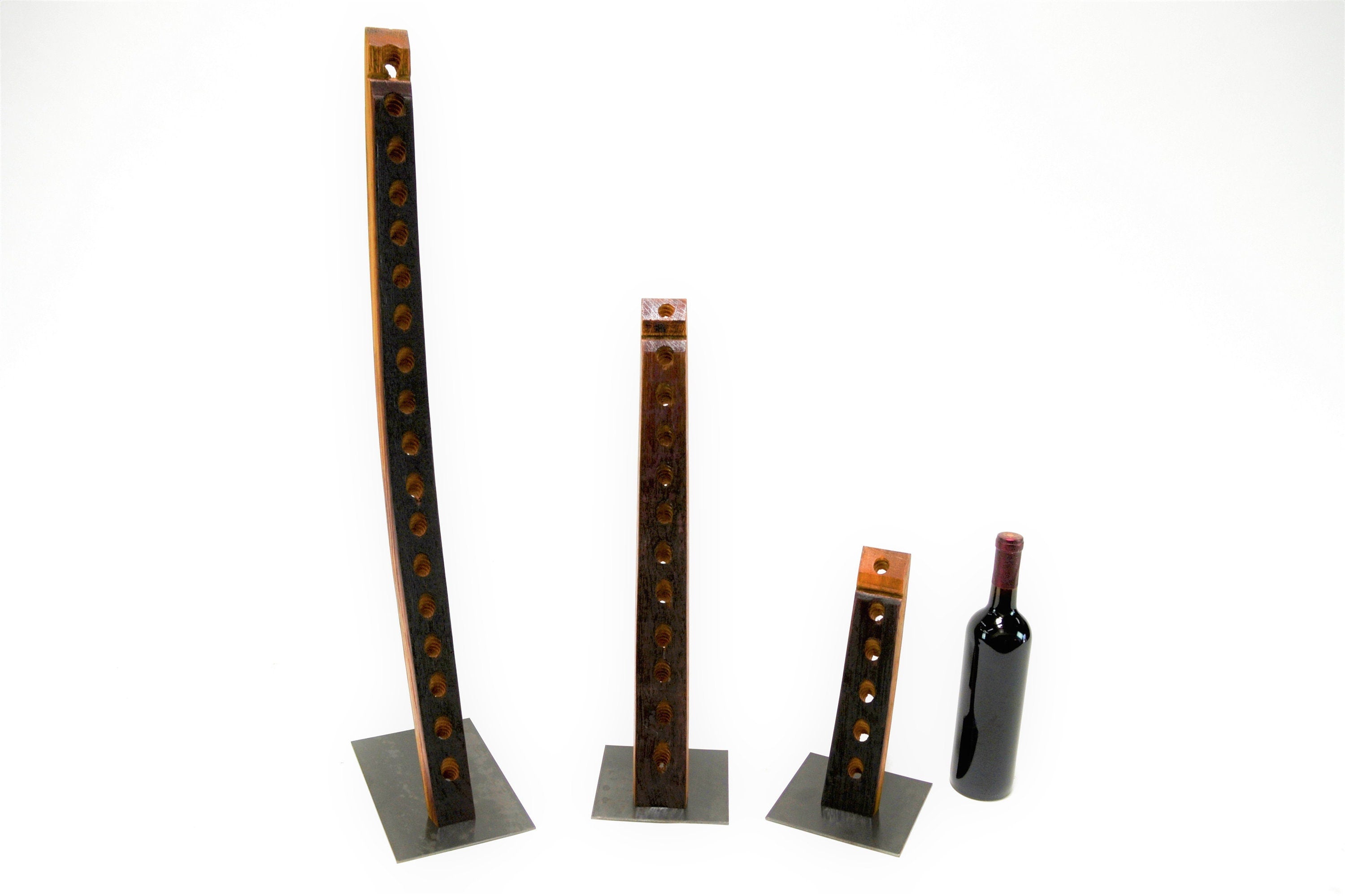 Mounted Wine Bottle Stopper Display - Five and Twenty store - Made from reclaimed CA wine barrels. 100% Recycled!