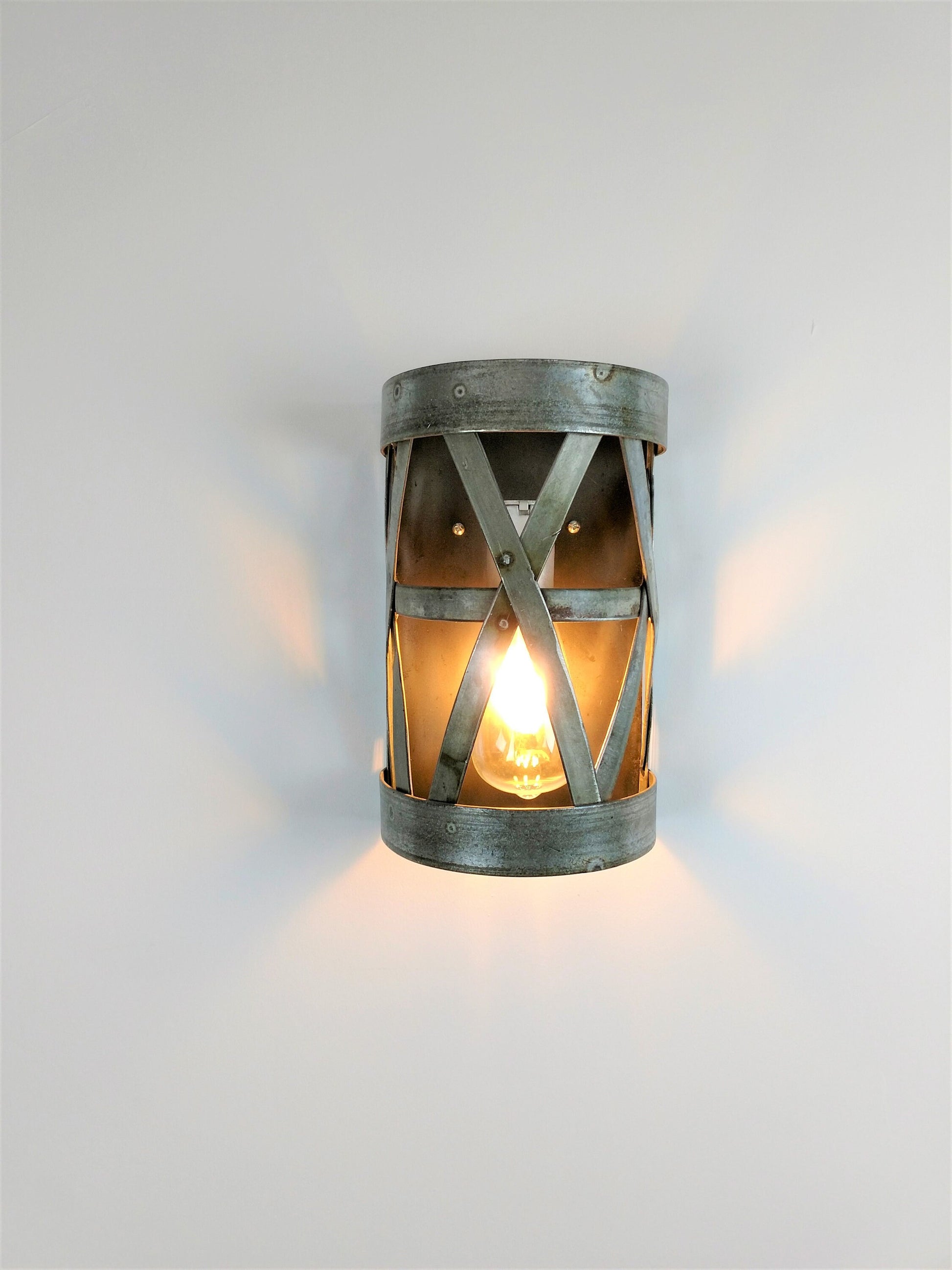 Wine Barrel Wall Sconce - Ozara - Made from retired California wine barrel rings. 100% Recycled!