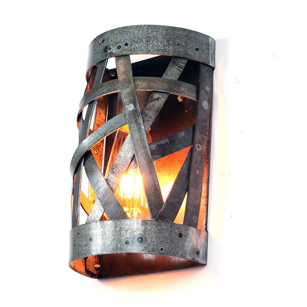 Wine Barrel Wall Sconce - Kapi - Made from retired California wine barrel rings - 100% Recycled