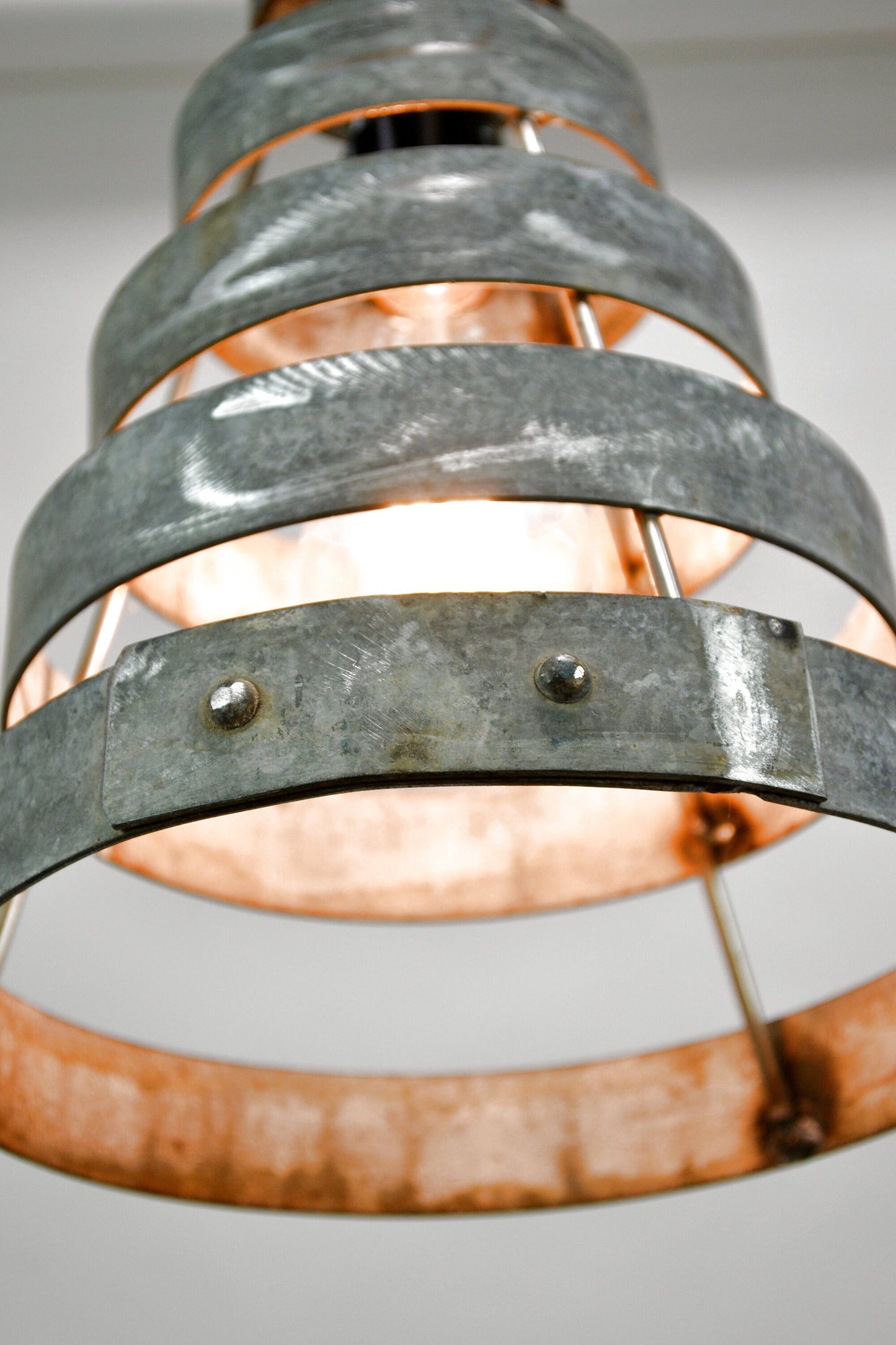 Wine Barrel Ring Pendant Light - Keila - Made from retired California wine barrel rings - 100% Recycled!