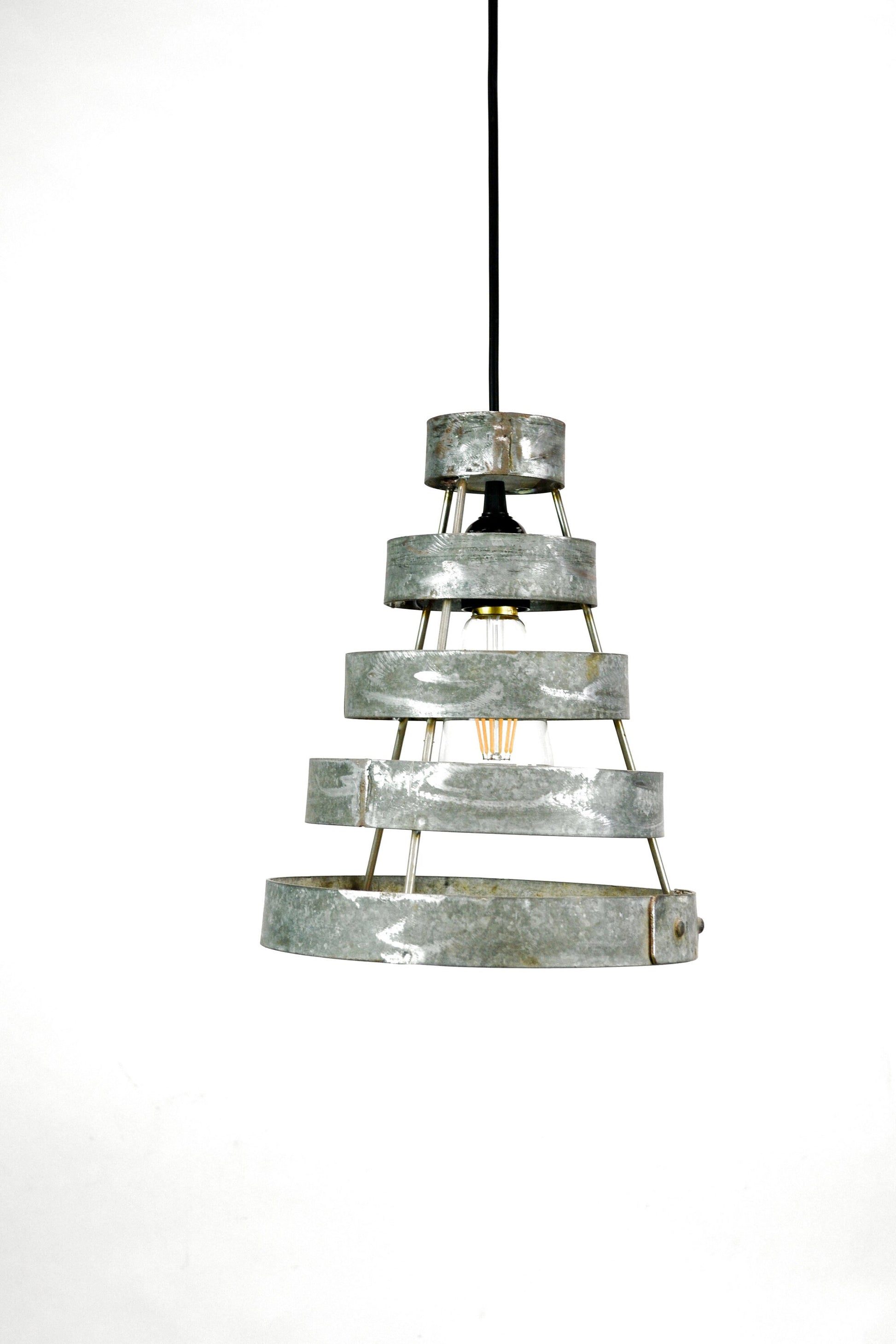 Wine Barrel Ring Pendant Light - Keila - Made from retired California wine barrel rings - 100% Recycled!